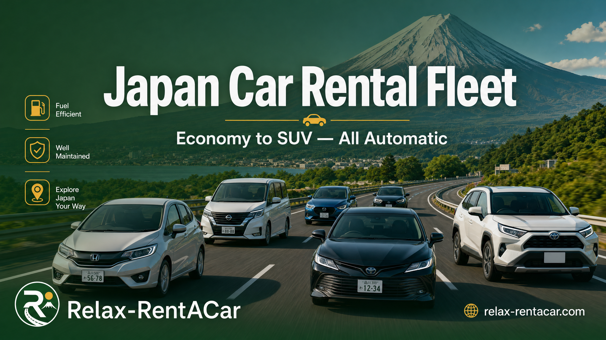 Japan Car Rental Fleet | Economy to SUV | Relax